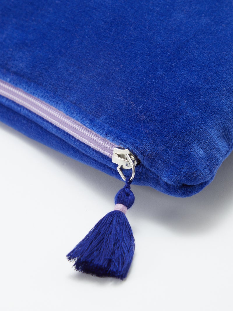 Kussenhoes van fluweel (45 x 45 cm) BLAUW - Kiabi