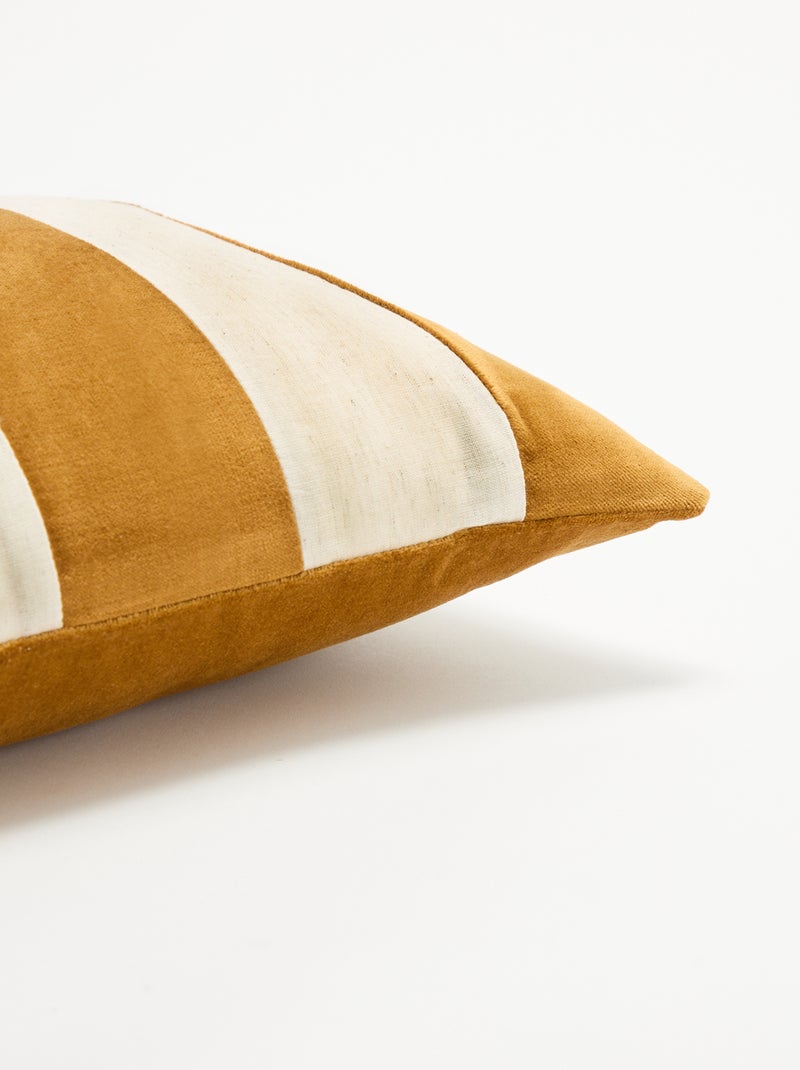 Kussenhoes van twee materialen Bruin - Kiabi