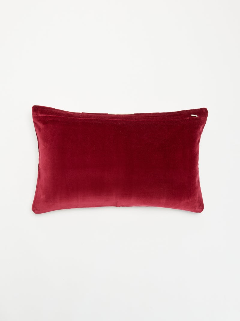Kussenhoes van twee materialen Rood - Kiabi
