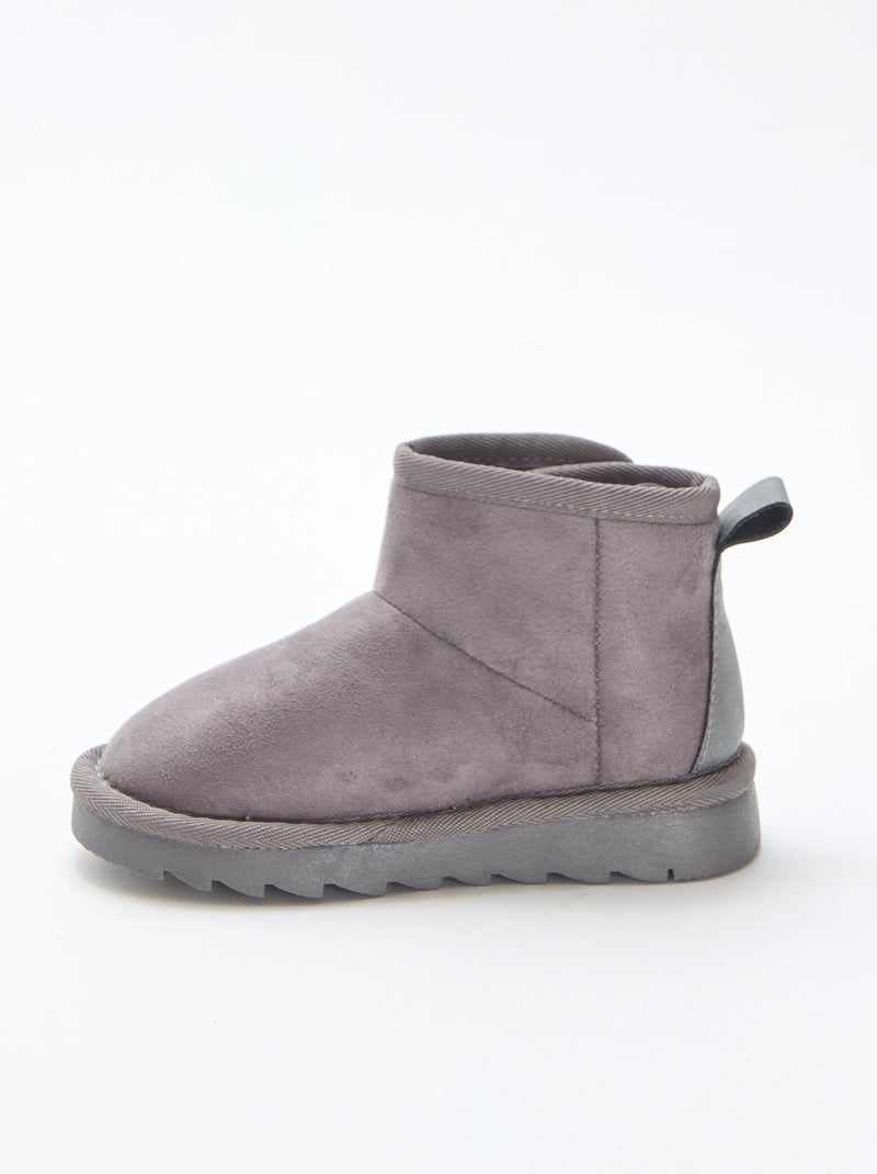 Laarsjes van nubuck in Zweedse stijl Grijs - Kiabi