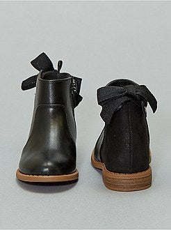 Laarsjes van twee stoffen met lint - Kiabi
