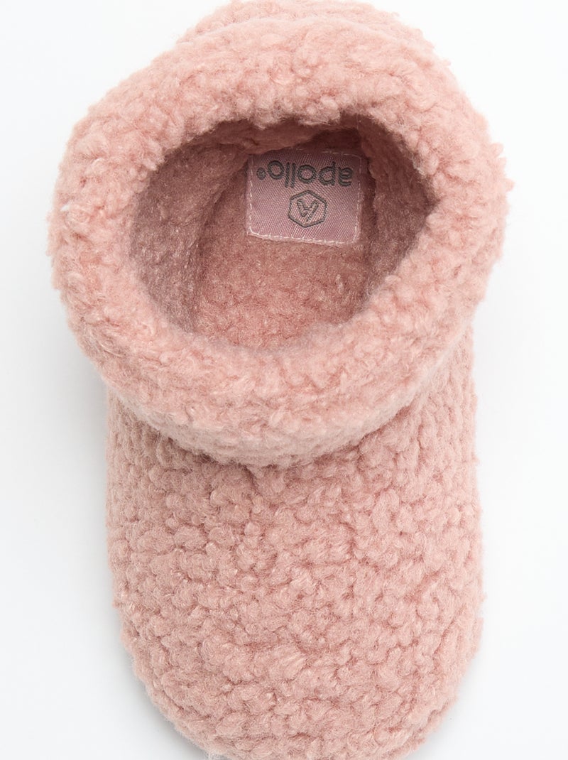 Laarsjespantoffels met schapenvachteffect Rose - Kiabi