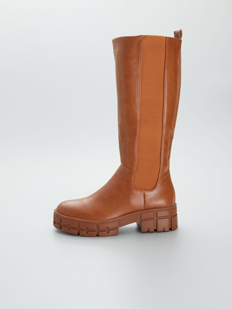 Laarzen met profielzool - khaki - Kiabi - 24.00€