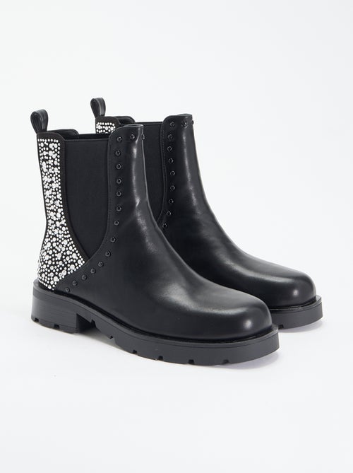 Laarzen met studs en strass-details - Kiabi