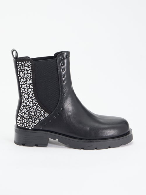 Laarzen met studs en strass-details - Kiabi