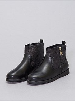 Laarzen uit twee materialen met pailletten - Kiabi