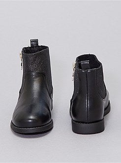 Laarzen uit twee materialen met pailletten - Kiabi