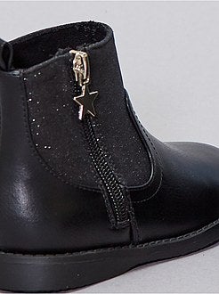 Laarzen uit twee materialen met pailletten - Kiabi