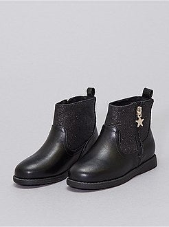 Laarzen uit twee materialen met pailletten - Kiabi