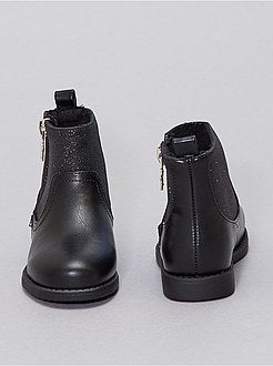 Laarzen uit twee materialen met pailletten - Kiabi