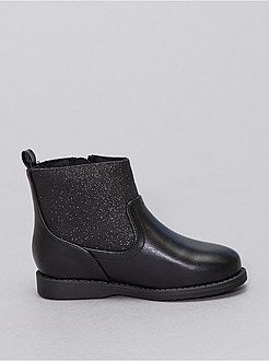 Laarzen uit twee materialen met pailletten - Kiabi