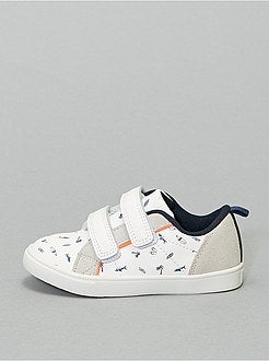 Lage bedrukte sneakers met klittenband - Kiabi