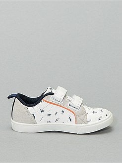 Lage bedrukte sneakers met klittenband - Kiabi