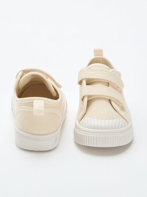 Lage canvas sneakers met klittenband - Kiabi