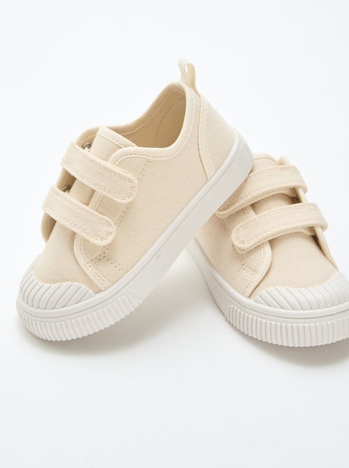 Lage canvas sneakers met klittenband - Kiabi