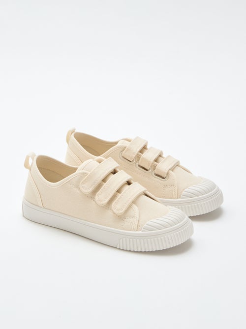 Lage canvas sneakers met klittenband - Kiabi