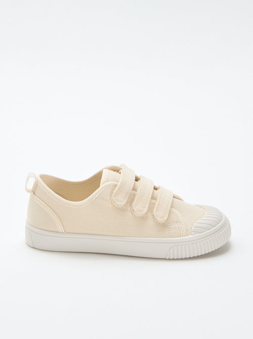 Lage canvas sneakers met klittenband - Kiabi