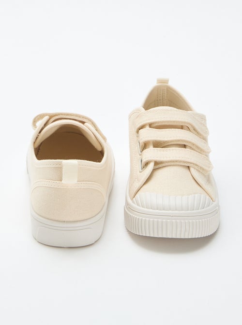 Lage canvas sneakers met klittenband - Kiabi