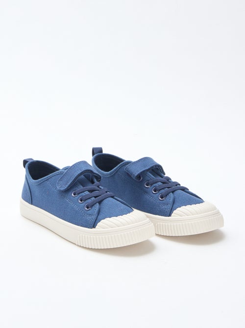 Lage canvas sneakers met klittenband - Kiabi