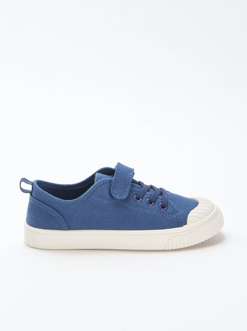 Lage canvas sneakers met klittenband - Kiabi