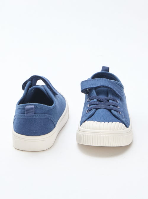 Lage canvas sneakers met klittenband - Kiabi