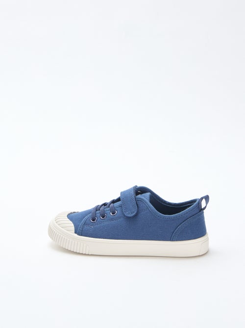Lage canvas sneakers met klittenband - Kiabi