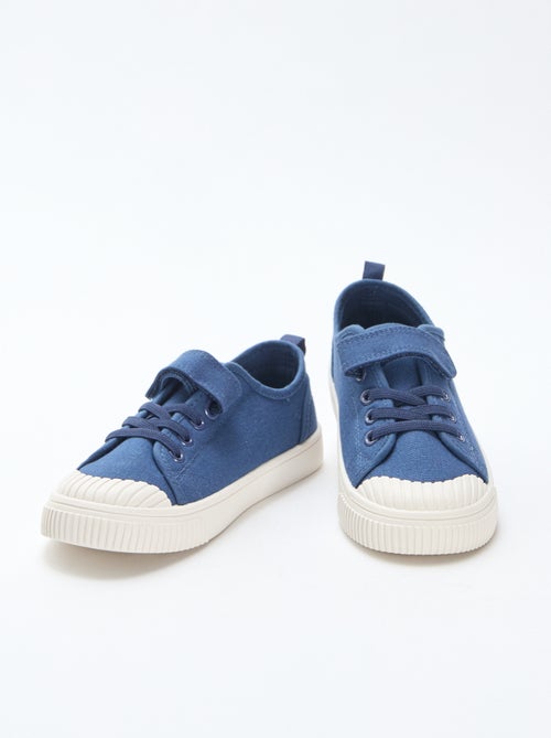 Lage canvas sneakers met klittenband - Kiabi
