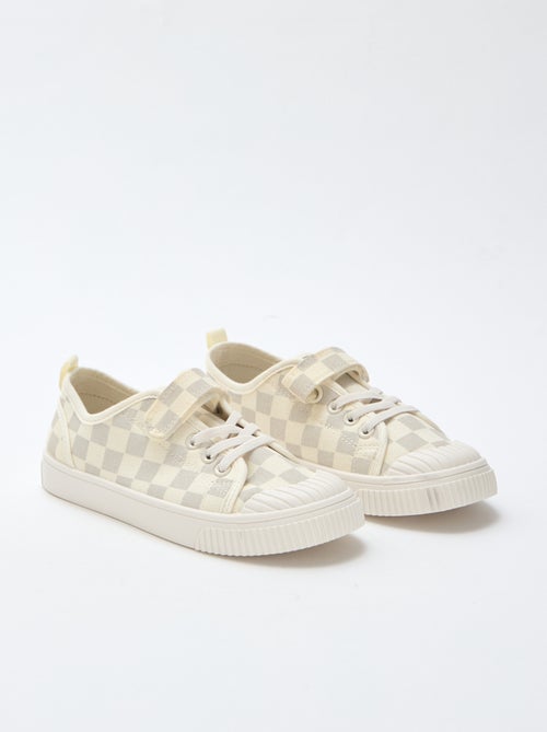 Lage canvas sneakers met klittenband - Kiabi