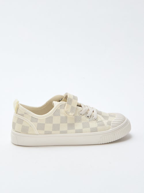 Lage canvas sneakers met klittenband - Kiabi