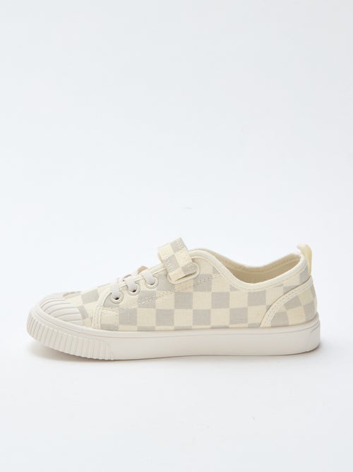 Lage canvas sneakers met klittenband - Kiabi