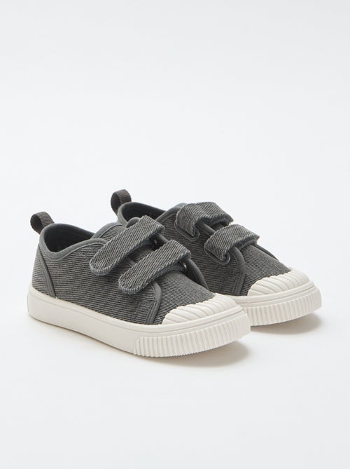 Lage canvas sneakers met klittenband - Kiabi