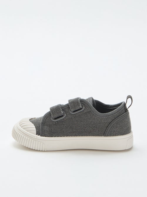 Lage canvas sneakers met klittenband - Kiabi