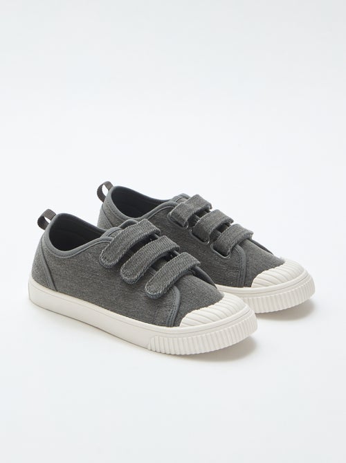 Lage canvas sneakers met klittenband - Kiabi