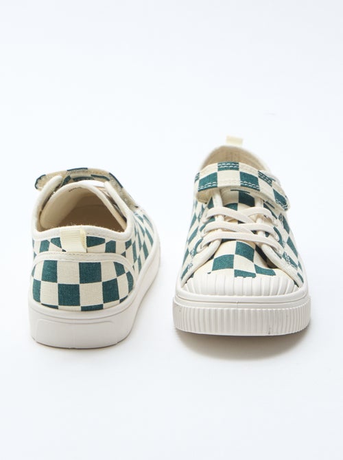 Lage canvas sneakers met klittenband - Kiabi