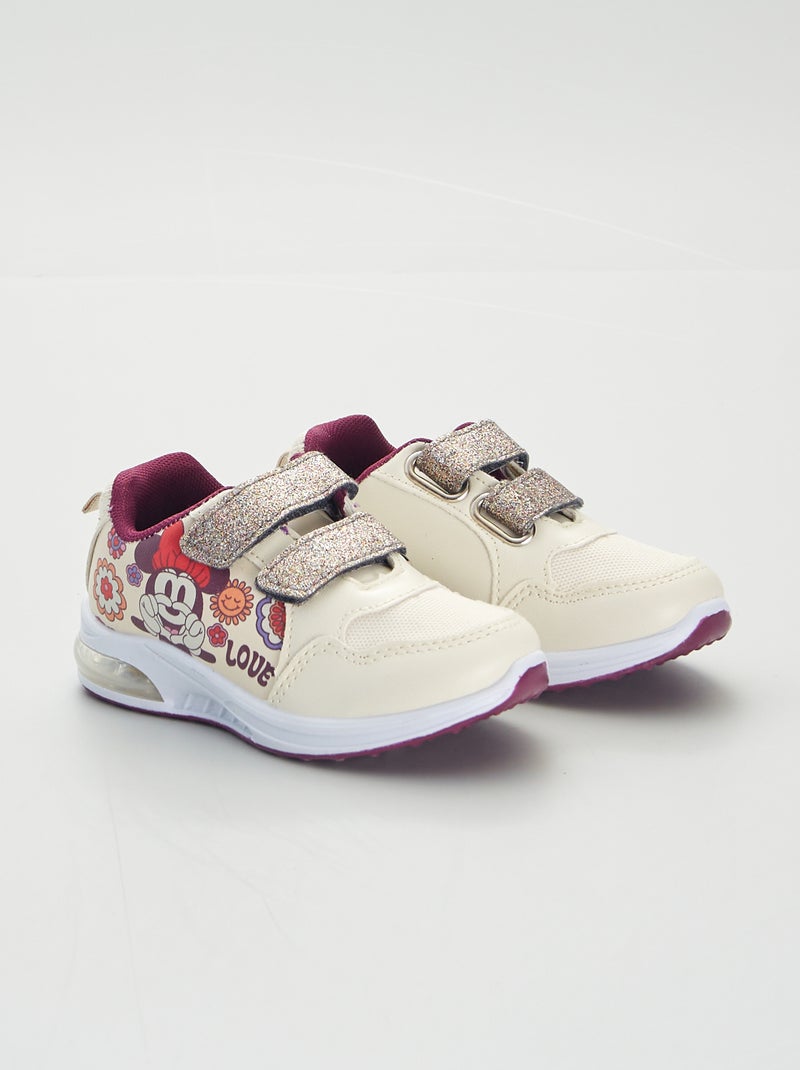 Lage Disney-sneakers met Minnie-print beige / beige - Kiabi