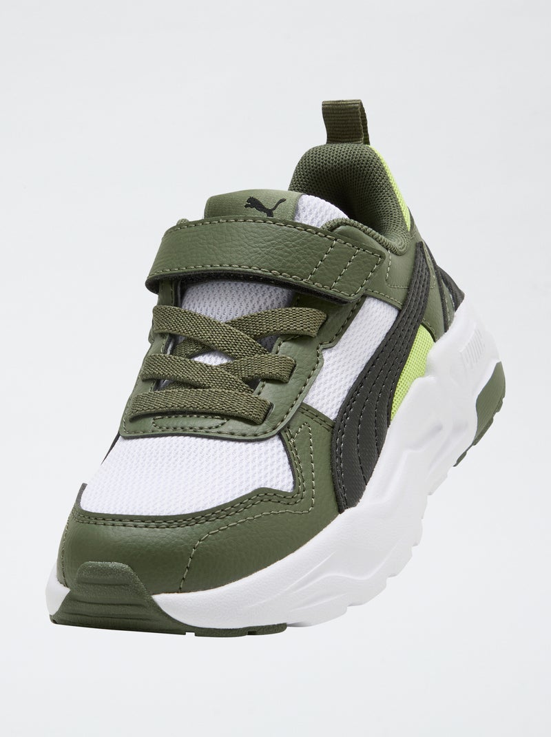 Lage 'PUMA' sneakers met klittenbandsluiting en veters Groen - Kiabi