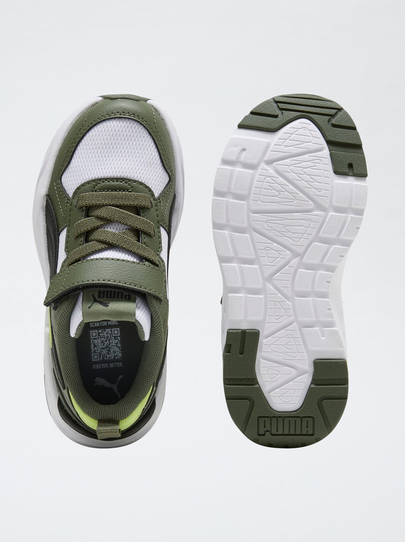 Lage 'PUMA' sneakers met klittenbandsluiting en veters Groen - Kiabi