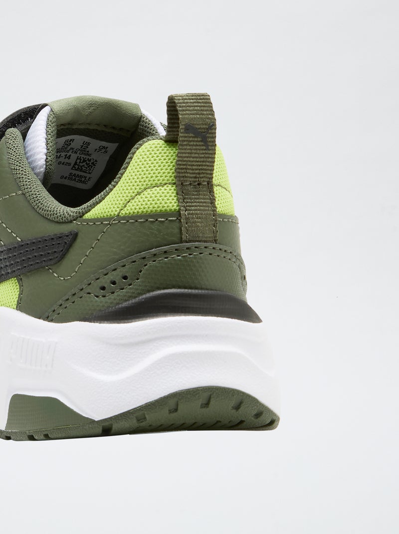 Lage 'PUMA' sneakers met klittenbandsluiting en veters Groen - Kiabi