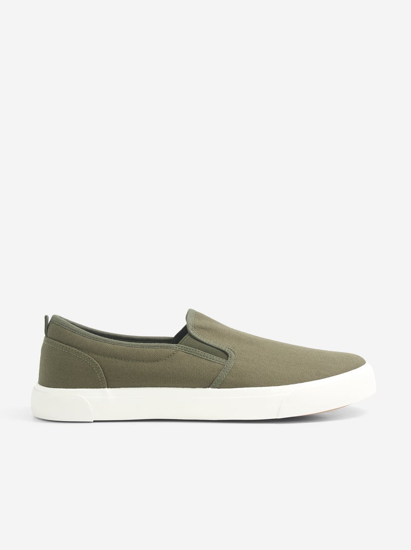 Lage slip-on sneakers Kaki - Kiabi
