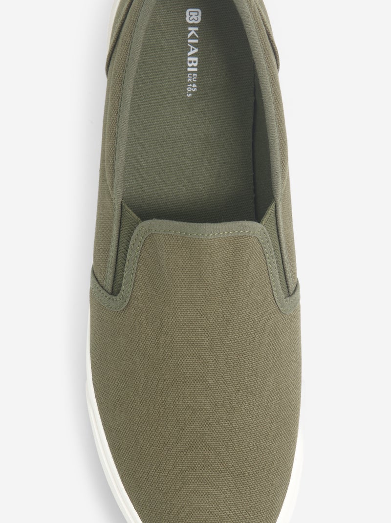 Lage slip-on sneakers Kaki - Kiabi