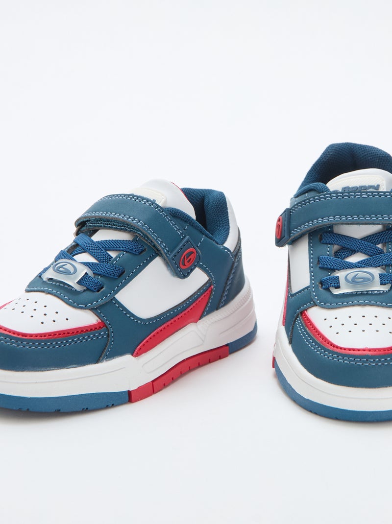 Lage sneaker met klittenband Blauw - Kiabi