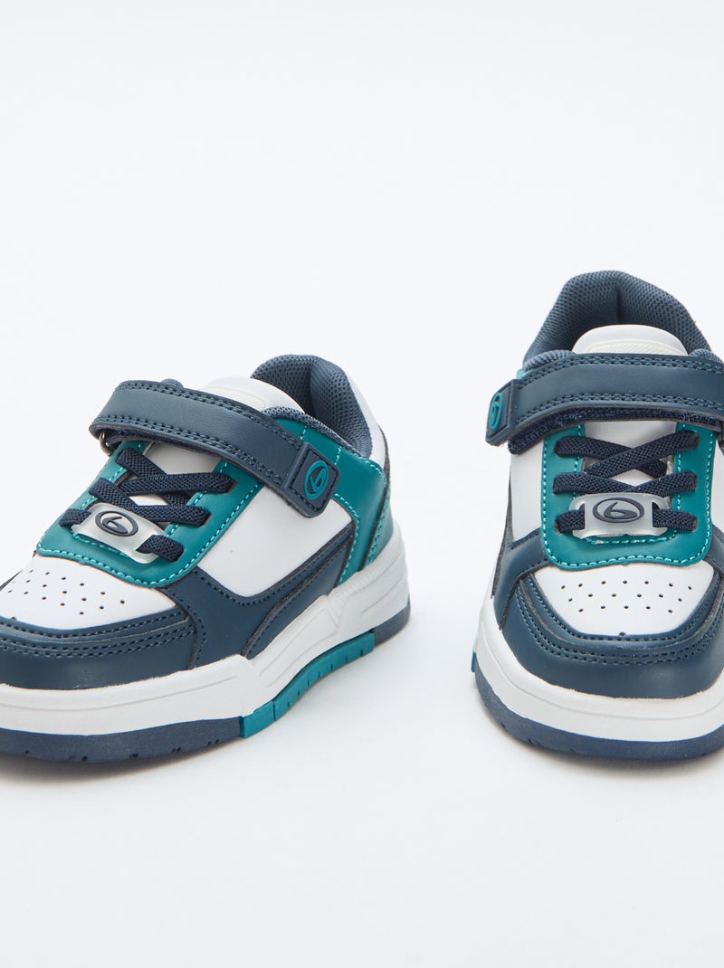 Lage sneaker met klittenband Donkerblauw - Kiabi