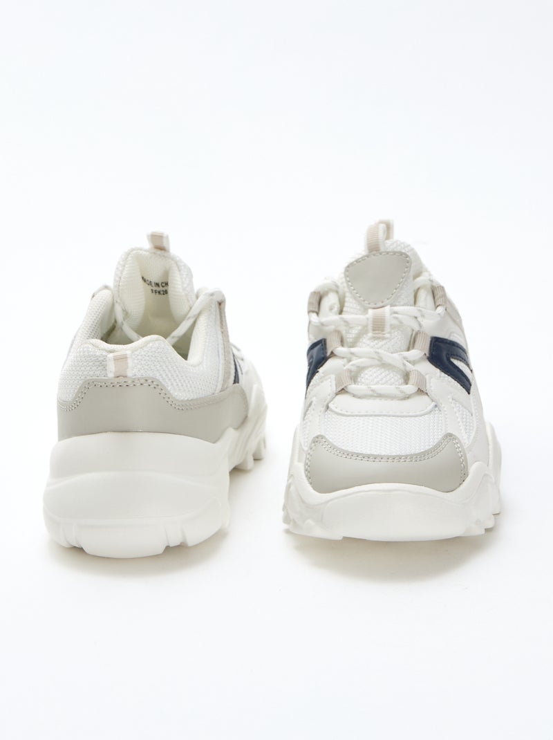 Lage sneakers in hardloopstijl Grijs - Kiabi
