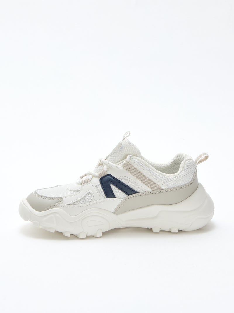 Lage sneakers in hardloopstijl Grijs - Kiabi