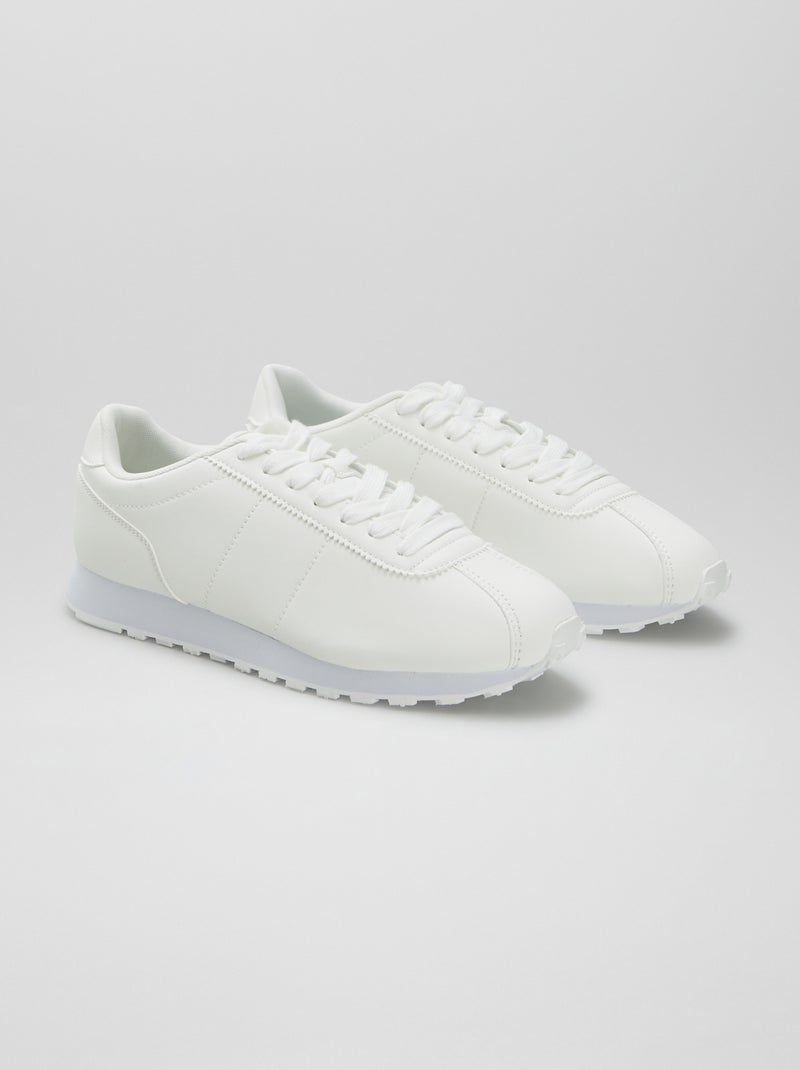 Lage sneakers in retrostijl WIT - Kiabi