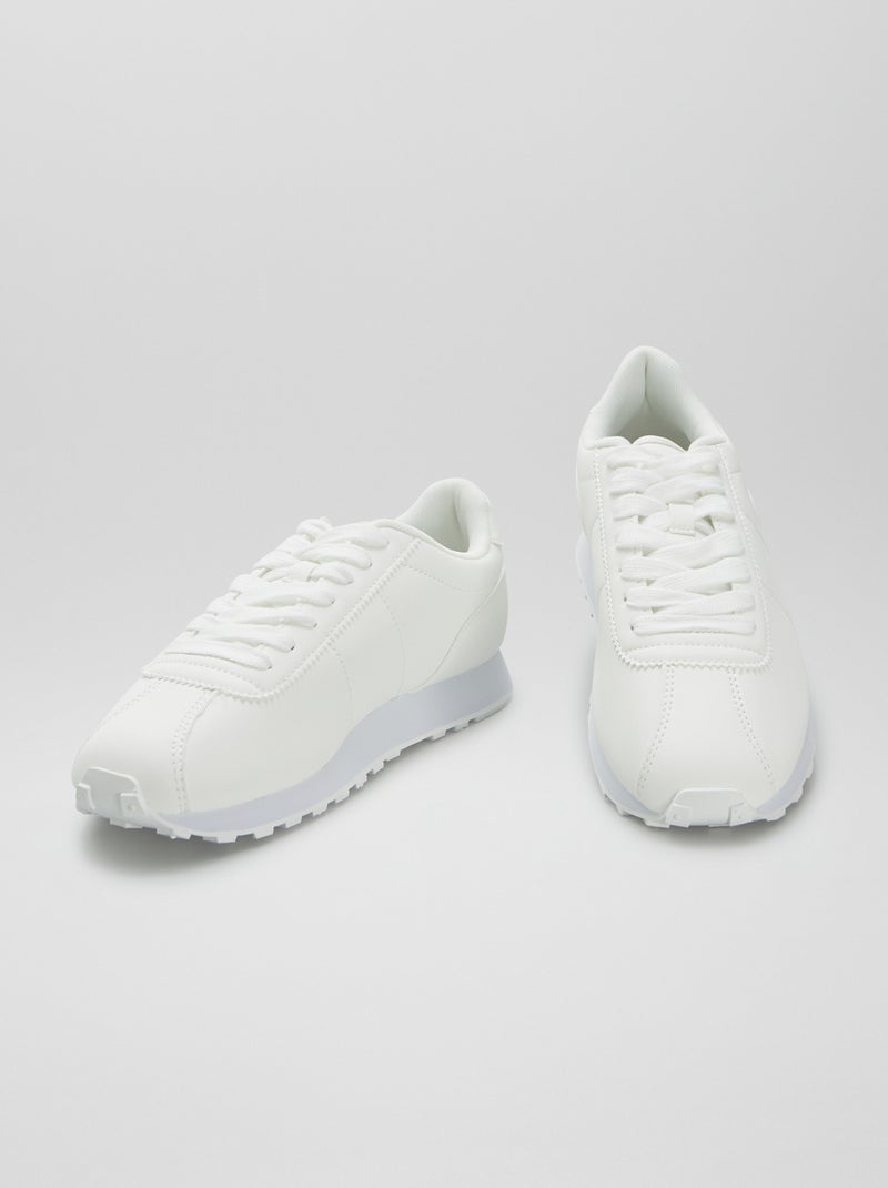 Lage sneakers in retrostijl WIT - Kiabi