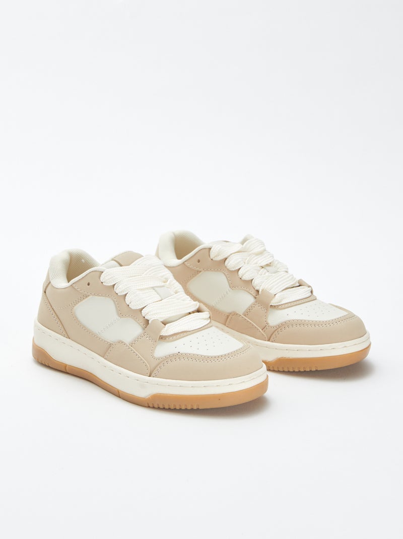 Lage sneakers in skatemodel Biege - Kiabi