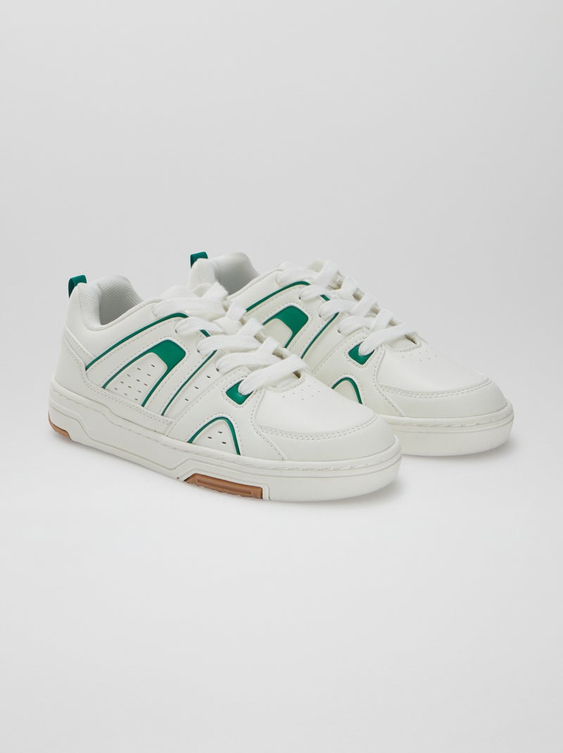 Lage sneakers in sportieve stijl WIT - Kiabi