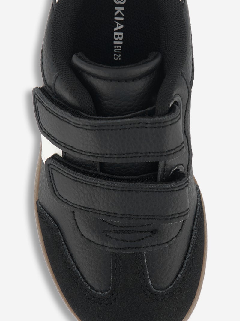 Lage sneakers met contrasterende inzetstukken Zwart - Kiabi