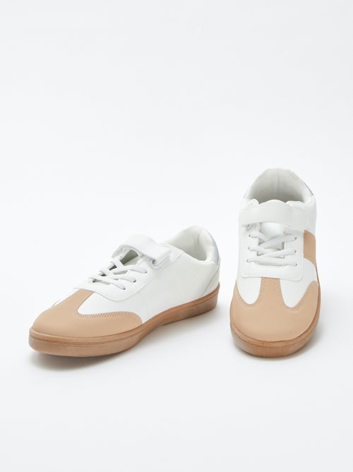Lage sneakers met elastische veters + klittenband - Kiabi